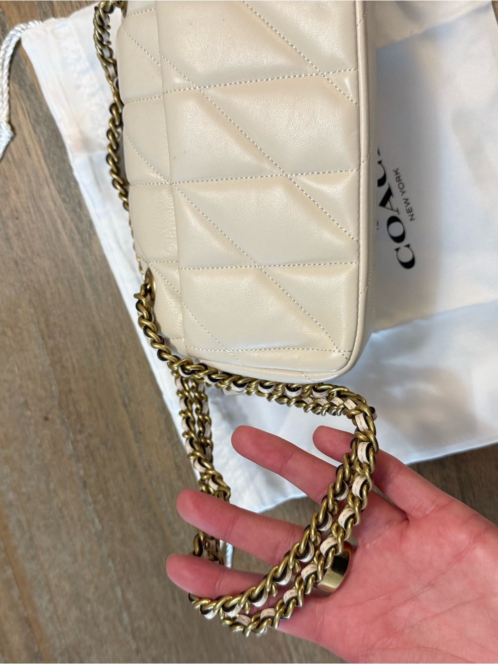 Coach Tabby Shoulder Bag 20 in Chalk and Brass - Picture 14 of 14